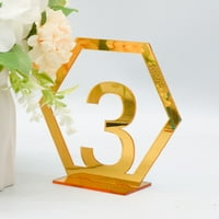 Trodimenzionalni zlatni i akrilni vjenčani digitalni tablički broj tablice tablica sjedala za tablica