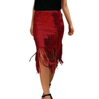 Fringe suknje za žene ženski sekfin visoki struk tassel suknje na pola suknje