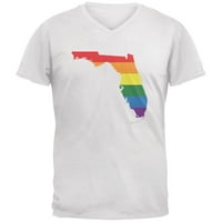 Florida LGBT Gay Pride Rainbow Bijela MAJICA V-izrez - Srednja