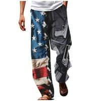 Corashan Muške hlače Ležerne prilike Ravna američka Dan nezavisnosti 3D Štampane modne kreativne ležerne