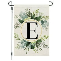 Lulshou Garden & Vanjski, Ins Stil, Pisma + zelena biljna štampa, FLA GARDENA Zastava, prvo slovo prezimena,