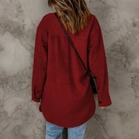 Dezed lagane jakne za žene čišćenje Ženska seksi moda V-izrez pune boje dugih rukava, beskratna odjeća