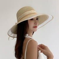 Ženske šešir slame vidjela kroz mrežicu zavoj velikim rubom Ljetne dozvole Lady Summer Hat Headwear