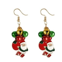 Par božićnih minđuša akrilne naušnice Božićni elementi Nakit za uši ušne za žene Dame (Santa, Dvostruko