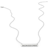 Bacon jaja sir ženski bar privjesak ogrlicu Sterling Sliver