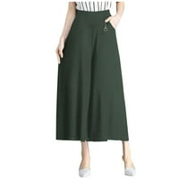 Žene Culottes široke pantalone za noge Hlače Torba od struka Modni rad Svakodnevne bočne džepove Mikro-elastična