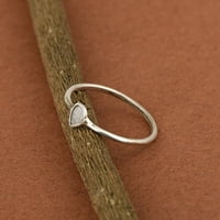 Sićušno 0. CTW Prirodna kriška Polki Diamond Handmade Ženski zaručnički prsten Sterling Silver