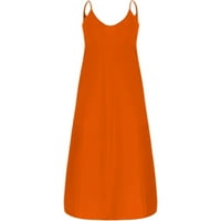 Niuer Women Long Maxi haljine špagete kaiševi klizne haljine V izrez Ljeto plaža Sunderss boemian bez