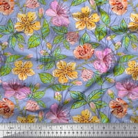 Soimoi Poly Georgette Tkaninski listovi i leptir cvjetni otisak šiva šibice tkanine