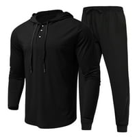Muška kapuljača Sportska odjeća za dugih rukava sa dugim rukavima + Sportska odjeća Crna XL