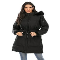 YouLoveit Women-ova zimska jakna Plus-size zimska topli dugi kaput dolje puffer jakna s kapuljačom plus veličina krznenog ovratnika dolje kaput