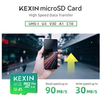 64GB Micro SD kartica s adapterom, klasa U High Speed ​​Speed ​​Speed ​​CAM kartica za Drone Dash Cam