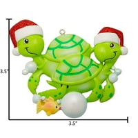Personalizirani božićni ukrasi za parove - parovi ukras - kornjača parčasti za božićnu kornjaču za božićne