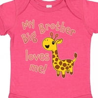 Inktastic moj veliki brat voli mene - slatka Giraffe poklon baby boy ili baby girl bodysuit