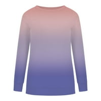 Womans vrhovi jesen zimski okrugli vrat dugih rukava za bluzu s dugim rukavima grafički ispisan boja blok dukserica