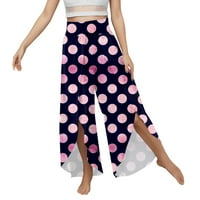SayHi posteljine hlače za žene Ljeto plus veličina casual cvjeta split cvjetni tisak širokim nogama
