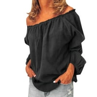 Ženska bluza s ramena casual rukava majica majica na ramenu Veličina ljeto labavi rufffle top