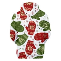 Muška majica Dugi rukava Muška modna povremena božićni džemper Fleece digitalni tisak s kapuljačom