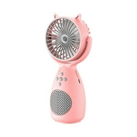 Prinxy prijenosni ručni mini višenamjenski mali ventilator Bluetooth zvučnika integrirana kuća za domaćinstvo tihi mali ventilator bt ružičasta