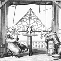 Johannes Hevelius n. Poljski astronom. Hevelius i njegova supruga promatrali nebesa. Bakreni graviranje