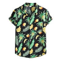 HHEI_K MENS Fashion Etnic kratki rukav Ležerne prilike za ispis havajske majice majice Majice za muškarce