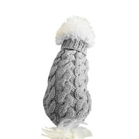 SUNISERY DOG TURTLENECK Džemper Twist Knit dizajn Jednostavna čvrsta boja Debela odjeća za zimu
