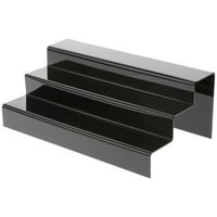 Plymor crni akril Stepenice zaslona sa 3 koraka, 6 H 16 W 9.5 D