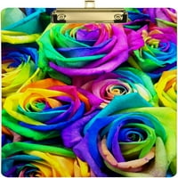 Rainbow Rose Cvijeće Clipboard Tvrdborska zagrevanje drveta Odbor za odlaganje i povucite za standardno