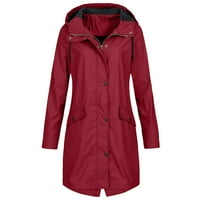 Francuska Dimple Žene Snažna traka kišne jakne na otvorenom plus srednji i dugi vodootporan kapuljač