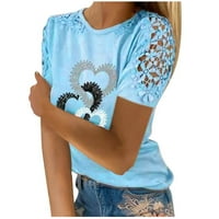 Prevelike majice za žene kratki rukav modni čipkasti majica Dressy casual ljetni bluze Trendycrochet
