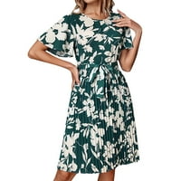 Ženska haljina V izrez cvjetni ispisani labavi ženski proljetne haljine Home Wear Streetwear Leisure