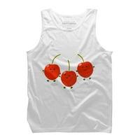 Slatko skakanje crvene trešnje za crtane ilustracije Muške bijele grafičke rezervoar Top - Dizajn od