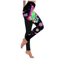 Žene ispisane tajice Yoga hlače plus veličina joga hlače za žene Butt Lift modne leptir joga hlače plus