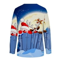 Božićne rewneck dukseve za žene modne novitete Xmas Ispis pulover s dugim rukavima ružni džemperi