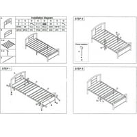 Bolji domaći proizvodi Casita Twin metalna platforma okvir kreveta u sivoj boji