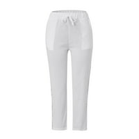 Žene Ležerne prilike sa visokim strukom Zvučenje Capri hlače sa džepovima Široke pantalone za noge za