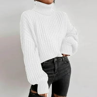 Borniu džemperi za žene, žene čvrsti dugi rukav policajci Turtleneck-izrez casuare džemper odozgo