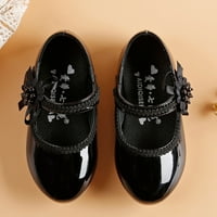 Cipele za djevojke Lagane male kožne cipele Dječji plesni kopča Up cipele Crna veličina 21