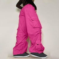 Voncos teretni hlače žene visoki struk Jogger Pješačke labave pantalone ravne noge Slim Streetwear hlače