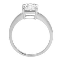 2. CT briljantan Asscher Clear Simulirani dijamant 18k bijeli zlatni pasijans prsten SZ 5