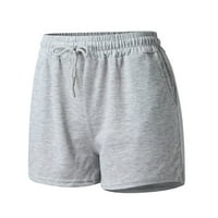 PXiakgy kratke hlače za žene Ležerne prilike ljetne vježbe Yoga Sportska pješačka šorc sa džepovima Gray + S