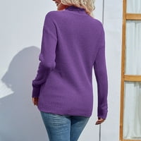 Symoidni džemperi pulover za žene - pulover s dugim rukavima, pulone ležerne posade pad vrata za rame