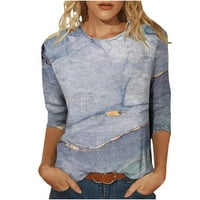Ženska modna tiskana labava majica rukave bluza Grafička majica na majici okrugli vrat Ležerne vrhove