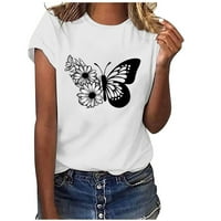 Smihono ženske modne majice The majice Daisy Butterfly Grafičke majice Trendy Summer Leisure Crew Majice