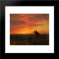 Na ravnicama, zalazak sunca uramljenog umjetničkog tiska Bierstadt, Albert