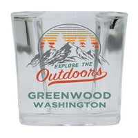 Greenwood Washington Istražite na otvorenom Suvenir Square Square Bander Show stak 4-pakovanje