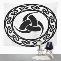 Simbol trostruki rog Odin Celtic beskrajni čvor krug viking čarobni čekić nordijski zidni umjetničko