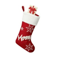 Veki Čarape PLAITE Obitelj za Xmas Holiday Party Holders Božićni ukrasi uzorka Red Viseći čarape Ornament