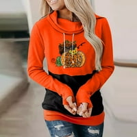 Ženska modna casual Halloween tiskani od tiskani dugih rukava s kapuljačom pulover s kapuljačom vrhova