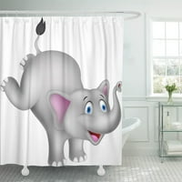 Gray Baby Slatki slonovi crtani film Acrobat Afrika Životinjski lik Veselu zavjesa za kupanje djeteta